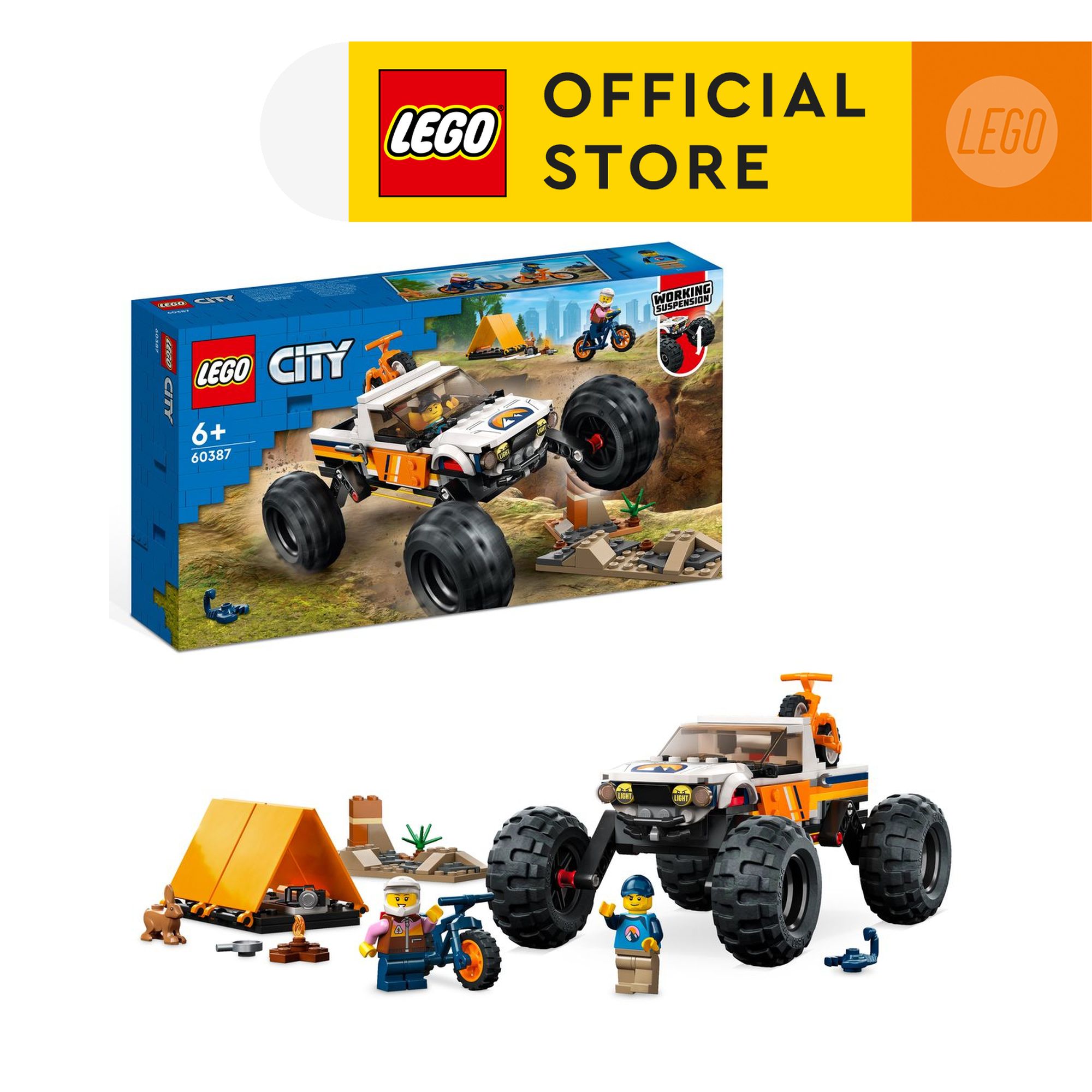 Lego city 60387 đồ chơi lắp ráp xe thám hiểm địa hình 4x4