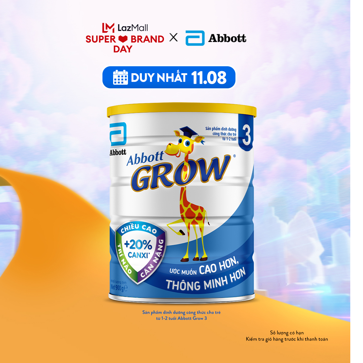 Sữa bột Abbott Grow 3 900g cho trẻ 12