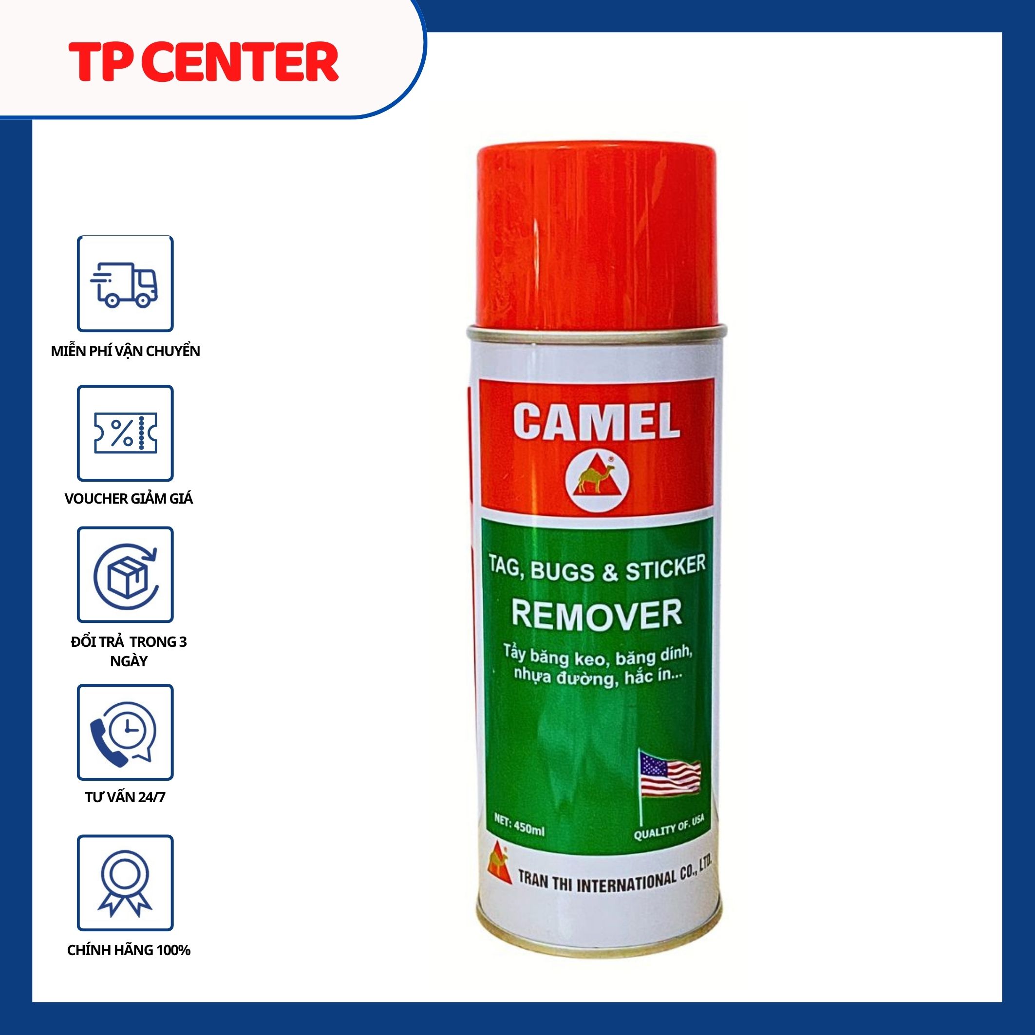 Chai tẩy keo đa năng Camel tẩy băng keo, băng dính, nhựa đường, hắc ín.. 450ml