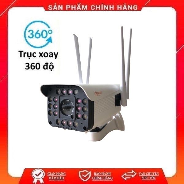 Camera yoosee ngoài trời 4 râu thân xoay 5.0Mpx/3.0Mp siêu nét đàm thoại hai chiều ban đêm có màu, hình ảnh sắc nét