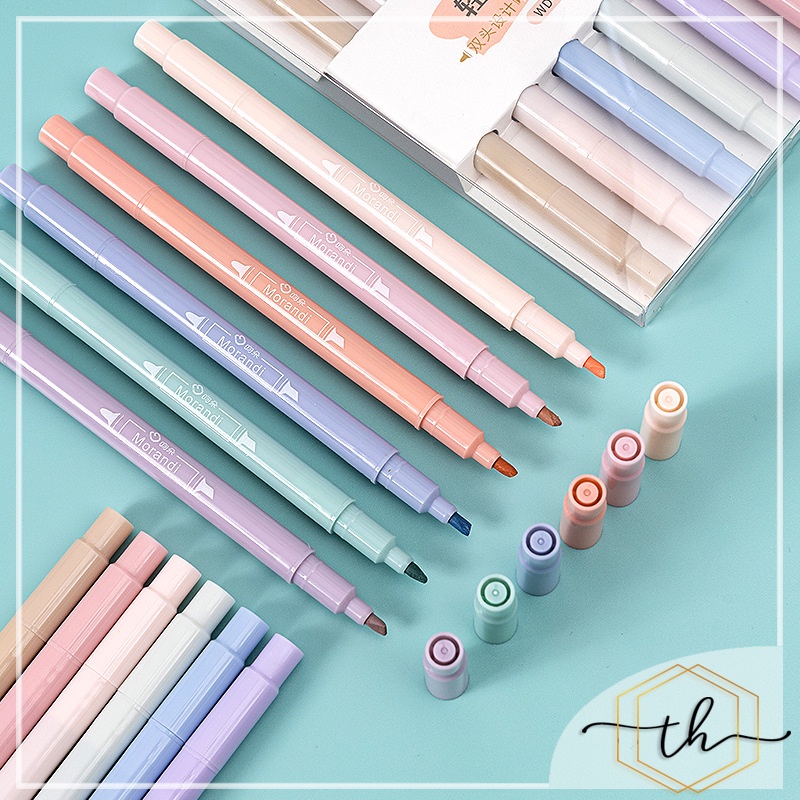 Bút nhớ highlight dấu dòng dạ quang TEHI màu pastel decor sổ, lịch
