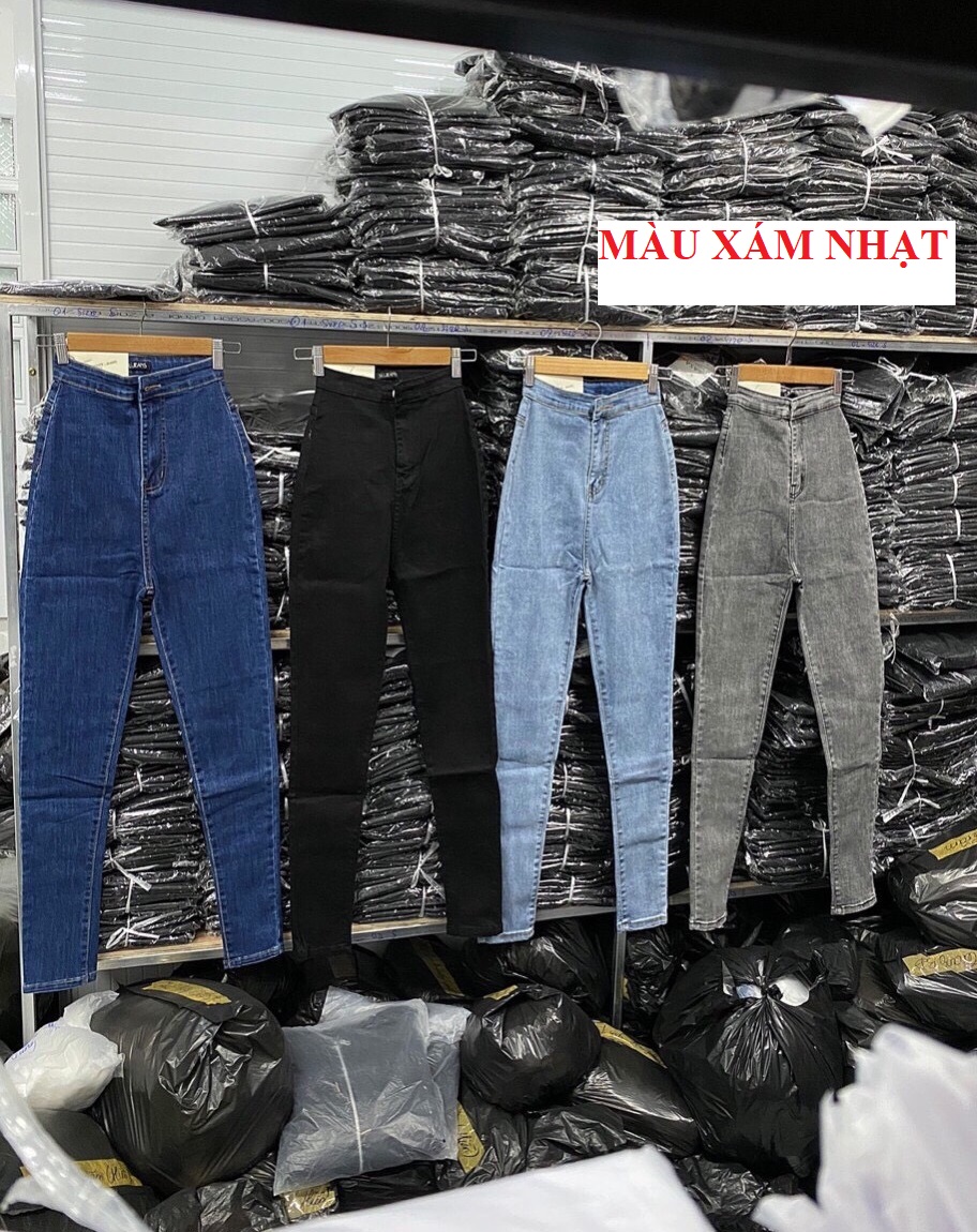 Quần jean nữ lưng cao ĐAI TRƠN siêu tôn giáng chất jean giãn cực đẹp hot-s4-631