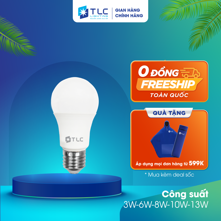 Bóng Đèn LED Bulb Tròn TLC LIGHTING - OS Tuổi Thọ Cao Tiết Kiệm Điện 3W 6W 8W 10W 13W Bảo Hành 1 Đổi 1 Trong 2 Năm