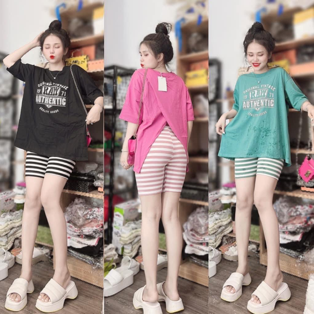 Đồ Bộ Nữ Mặc Nhà Thun Cotton Nữ Đẹp Đi Chơi Dễ Thương Quần Thun Gân Co Giãn Tốt Ép Nhiệt S134