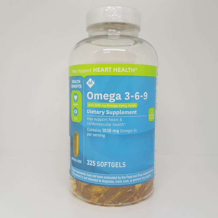 Viên uống bảo vệ tim mạch omega 3 6 9 Member Mark của Mỹ 325 viên