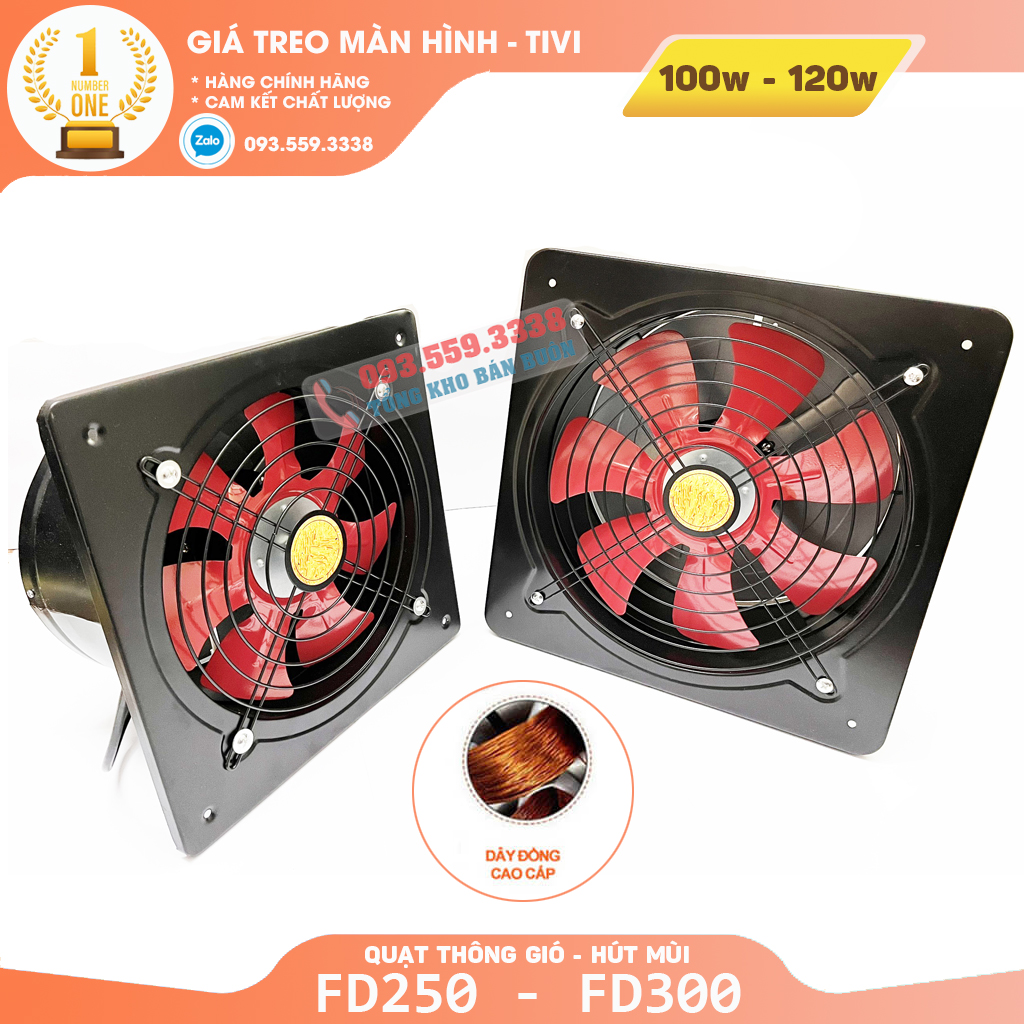 Uạt hút gió - quạt thông gió nhà xưởng fd 250 - fd300 - công suất 100 - 120w - lõi đồng cao cấp - tặng công tắc