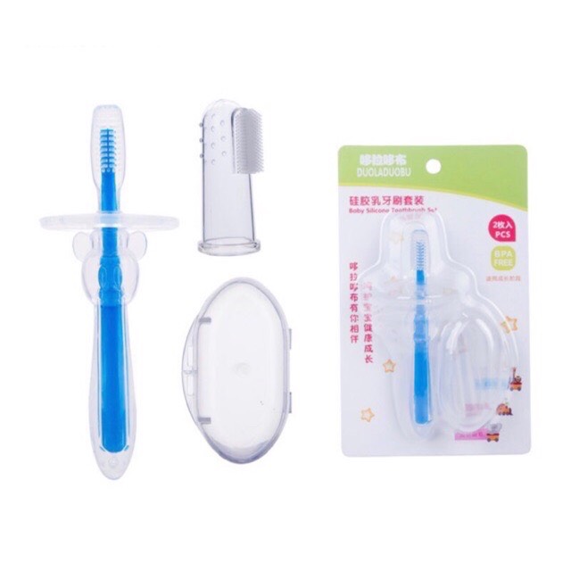 [BÁN CHẠY] Sét bàn chải đánh răng, rơ lưỡi silicon mềm cho bé