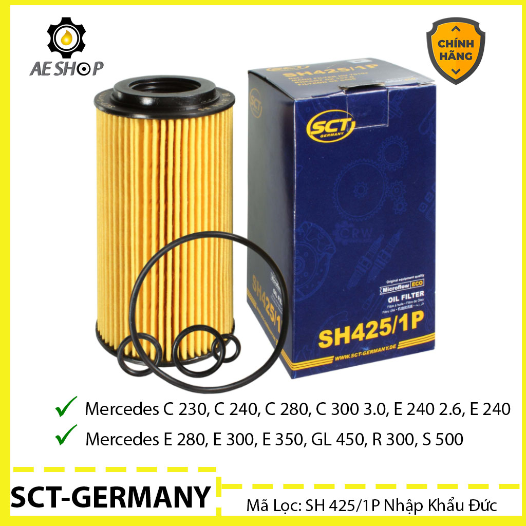Lọc dầu mercedes c 230, c 240, c 280, c 300 3.0, e 240, e 350, gl 450, s 500 sct-germany sh 425/1p