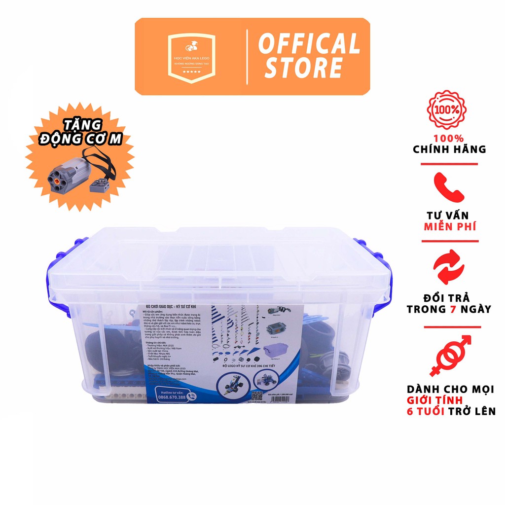 Bộ lego kỹ sư cơ khí 9686 tặng động cơ m đồ chơi giáo dục lego technic lego education chính hãng học viện aka lego