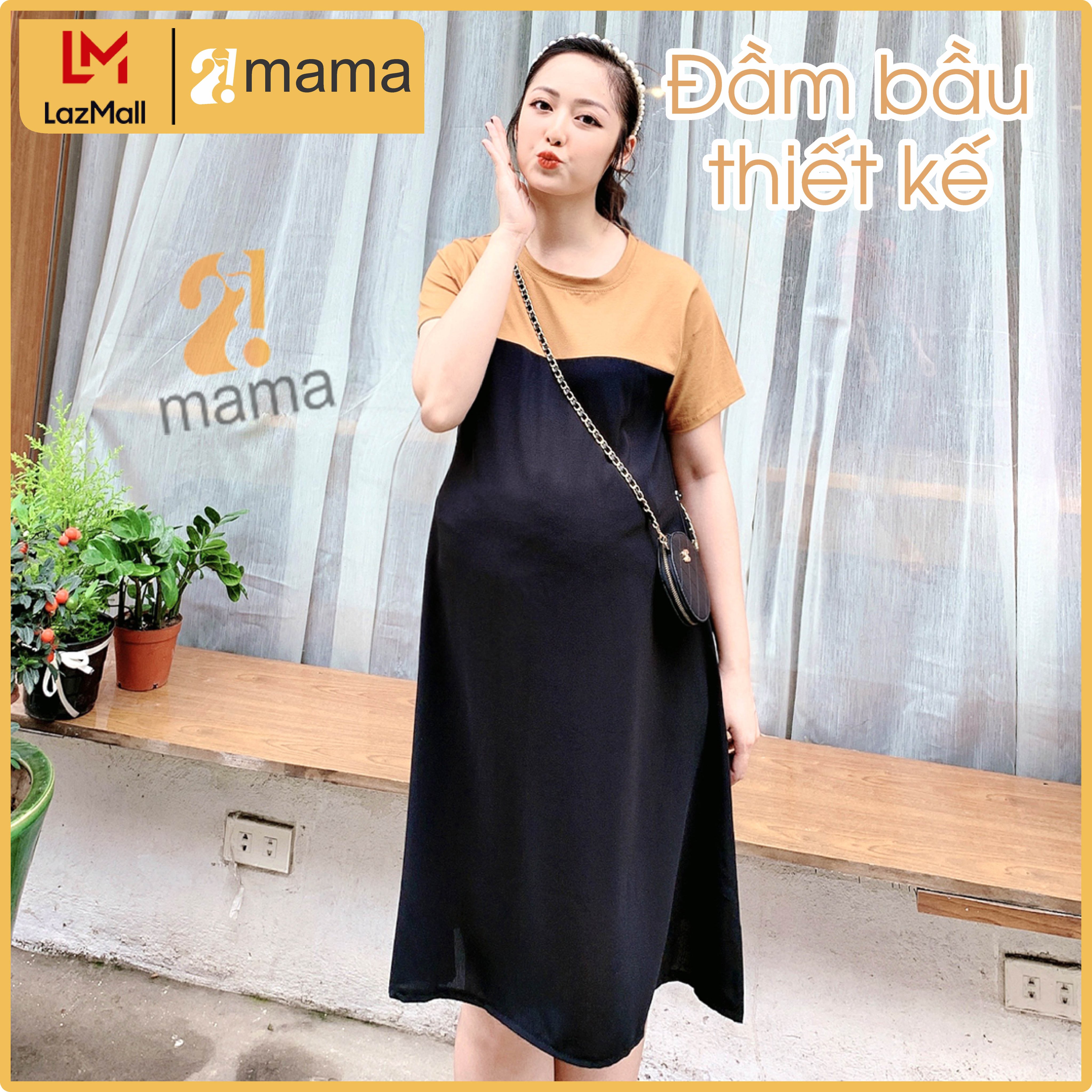 Đầm bầu dự tiệc 2MAMA thiết kế dáng suông V48