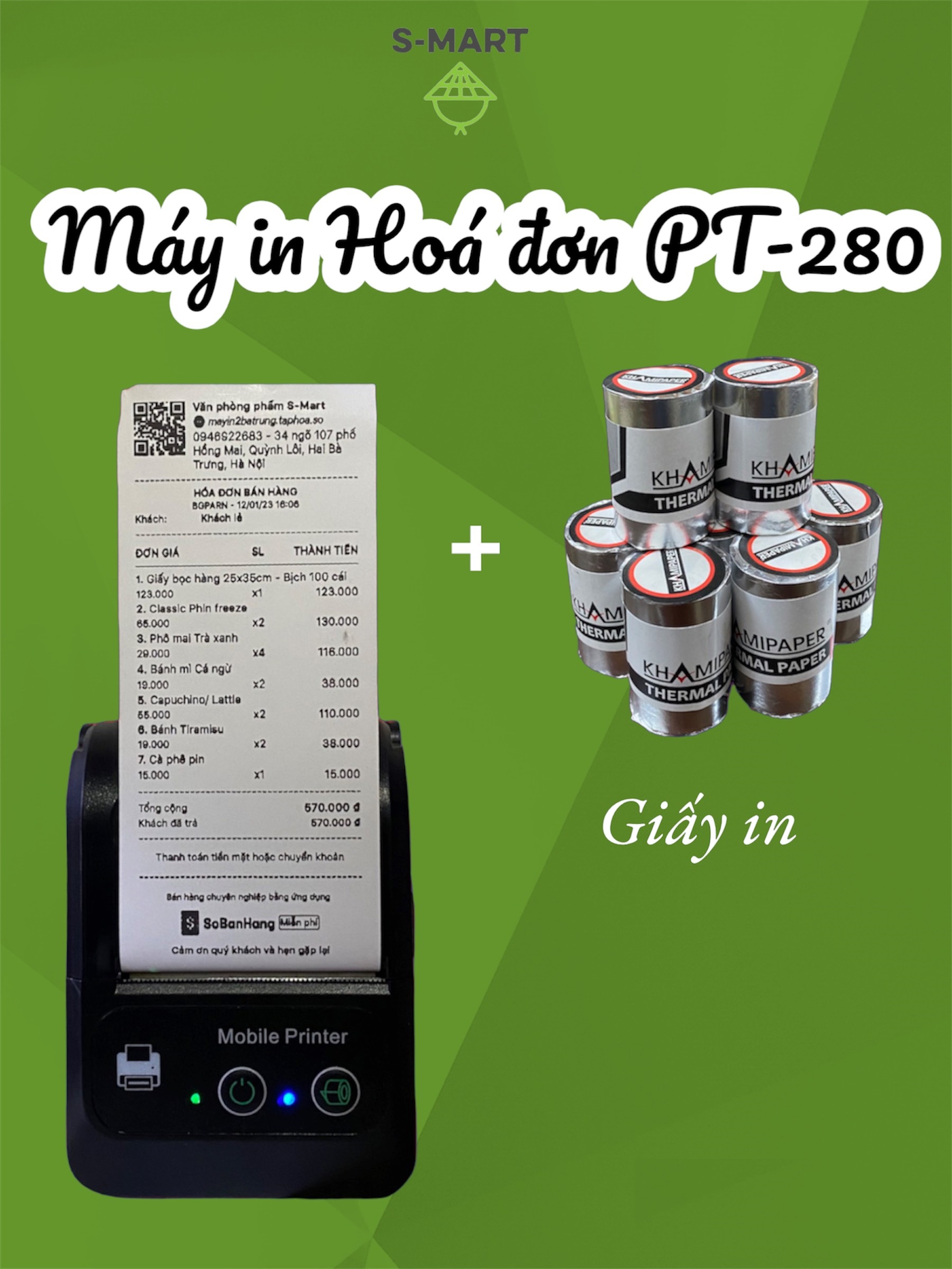 Máy In Hóa Đơn Sổ Bán Hàng Sobanhang, Kiotviet, Máy In Nhiệt, Máy In Rẻ