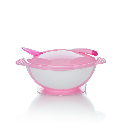 Bát ăn dặm chống đổ kèm nắp và thìa cảm ứng nhiệt Upass