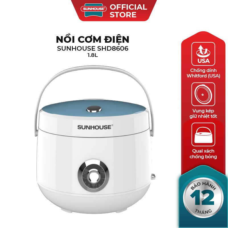 Nồi cơm điện sunhouse 1.8l shd8606
