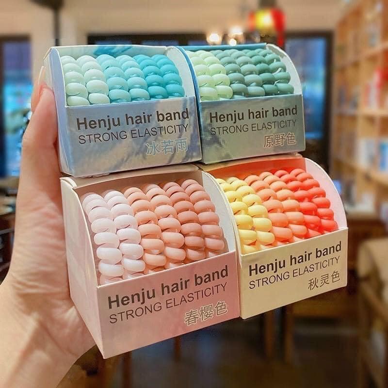 Hộp 6 dây buộc tóc lò xo thái Lan