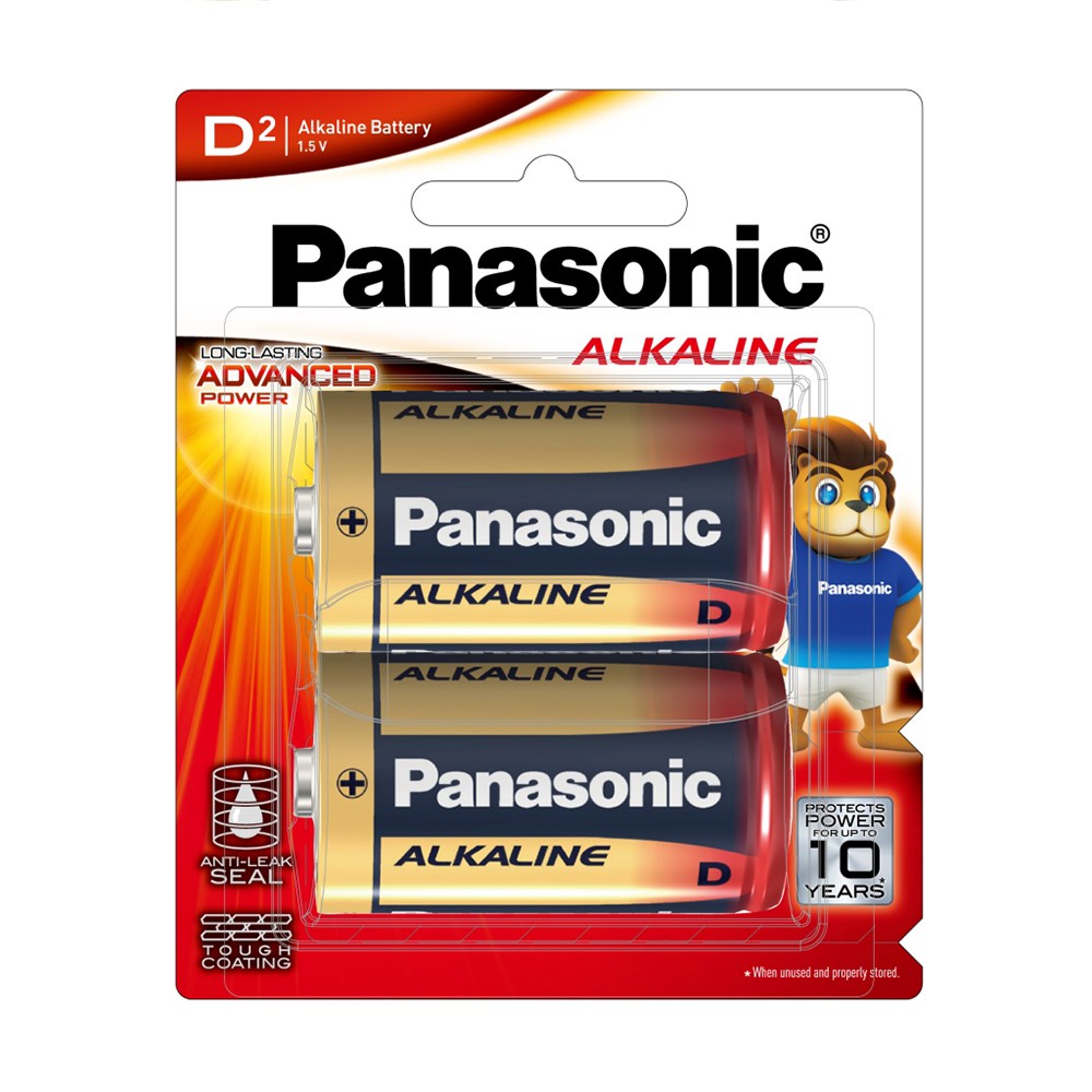 Vỉ 2 viên pin đại panasonic alkaline - pin kiềm cỡ d lr20t/2b-v - hàng chính hãng xuất xứ nhật bản