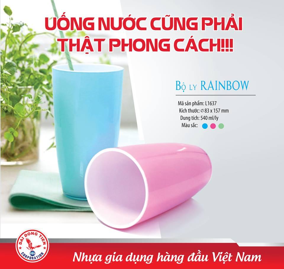 [HCM]Bộ 6 Ly Rainbow nhựa cao cấp Đại Đồng Tiến