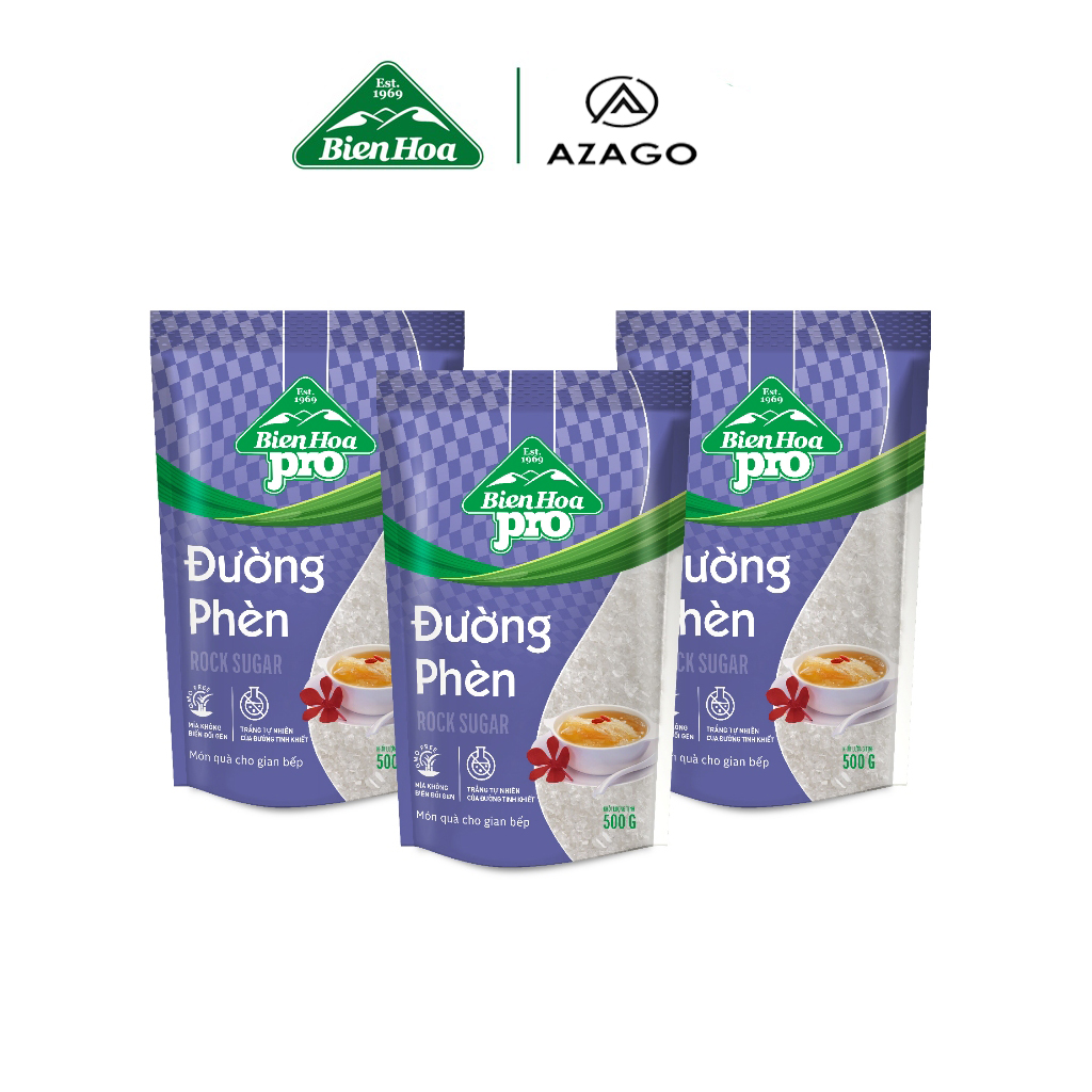 Combo 03 đường phèn biên hòa trắng 500 gram -- azago