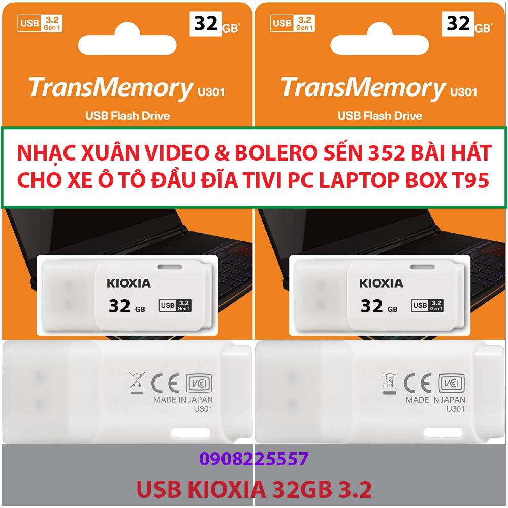 Nhạc xuân video & sến song ca bolero rất hay – usb 32gb kioxia
