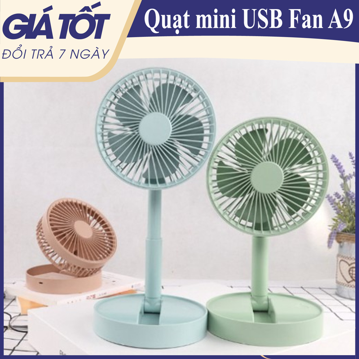 Quạt mini sạc điện - Quạt mini, Quạt Cầm Tay, Để bàn - Quạt Mini Sạc Pin Cầm tay có thể gấp gọn, nhỏ gọn tiện lợi, dễ dàng mang theo khi đi ra ngoài