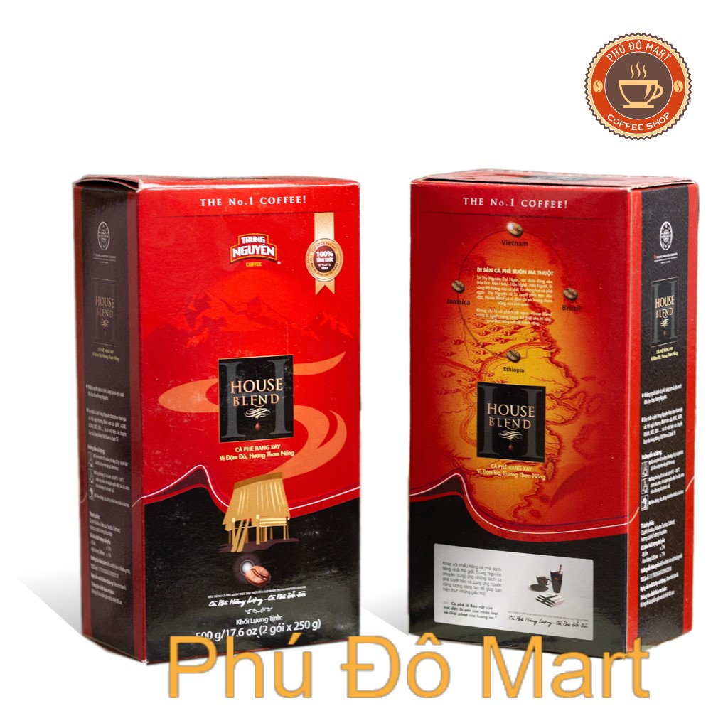 ( Freeship ) Cà Phê Rang Xay Pha Phin House Blend Trung Nguyên - Loại Hộp 500gr