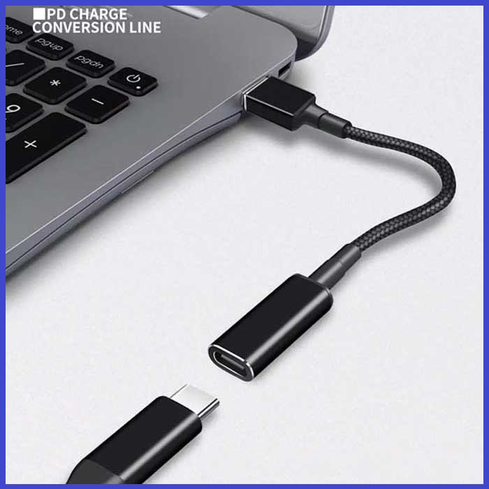 Cáp Chuyển Nguồn Type C sang Laptop Dell Thinkpad HP Bọc Vải Siêu Bền