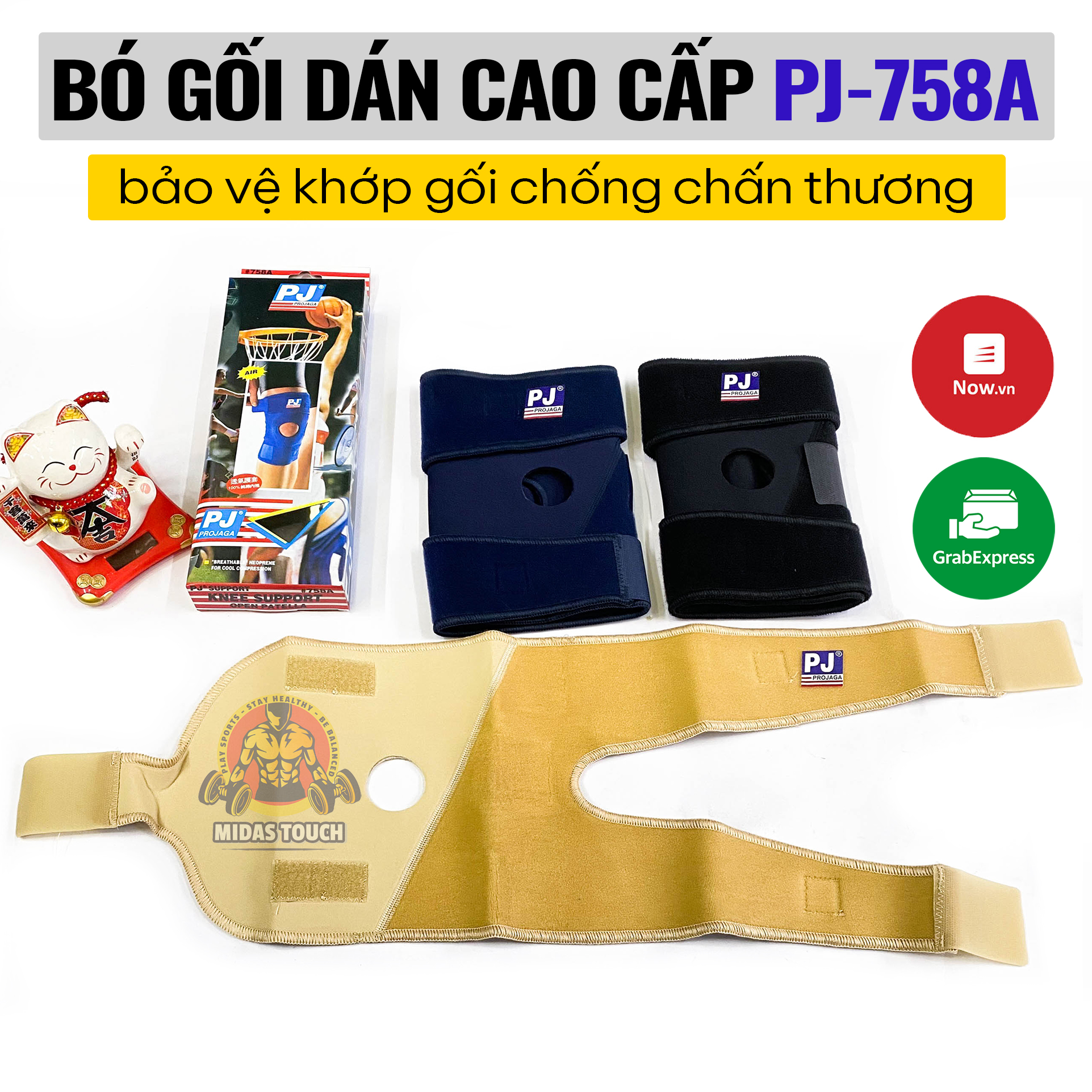 Bó gối - băng bảo vệ đầu gối dán PJ 758A, sản phẩm tốt với chất lượng và độ bền cao