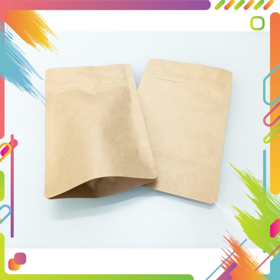 Túi Zip Giấy Kraft  2 mặt giấy đáy đứng  ( Đựng các loại hạt khô)