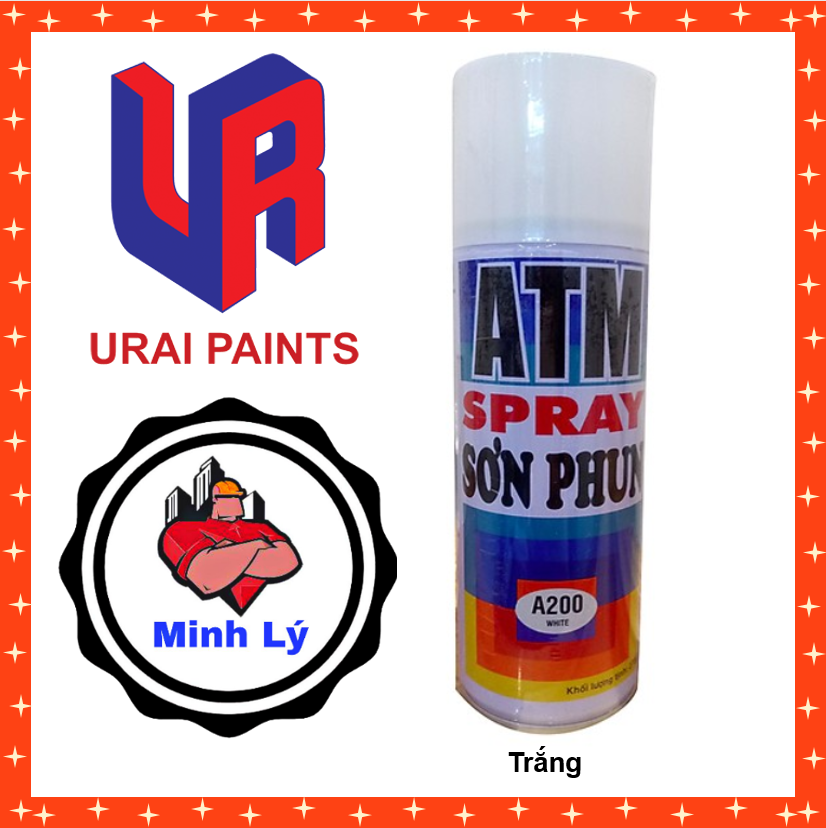 Sơn Phun Màu Trắng A200 ATM Spray Cao Cấp (400ml/chai)
