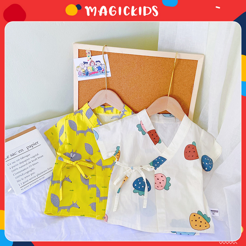 Bộ đồ yukata cộc tay hình con vật dễ thương cho bé BR21001 - MAGICKIDS