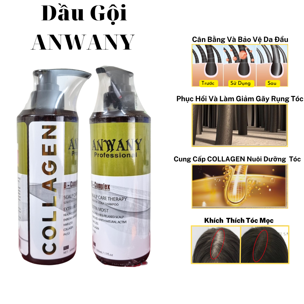 Dầu gội kích thích mọc tóc 500ml - - dầu gội anwany giảm rụng tóc