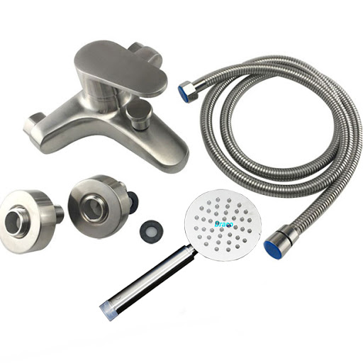 Củ sen nóng lạnh, củ sen tắm nóng lạnh inox 304 kèm tay sen tắm và dây sen 1.5m dễ dàng tự lắp đặt tại nhà
