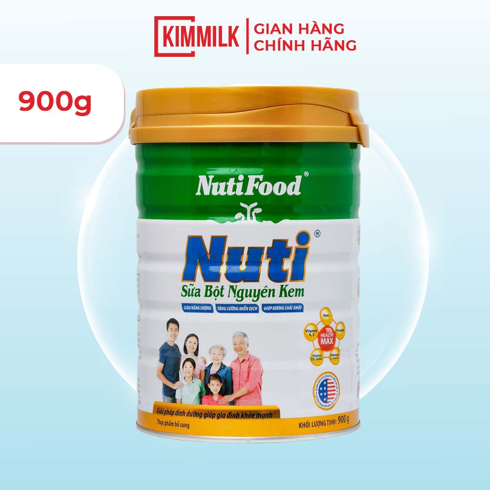 Nuti sữa bột nguyên kem tăng cường miễn dịch chắc khỏe xương lon 900g