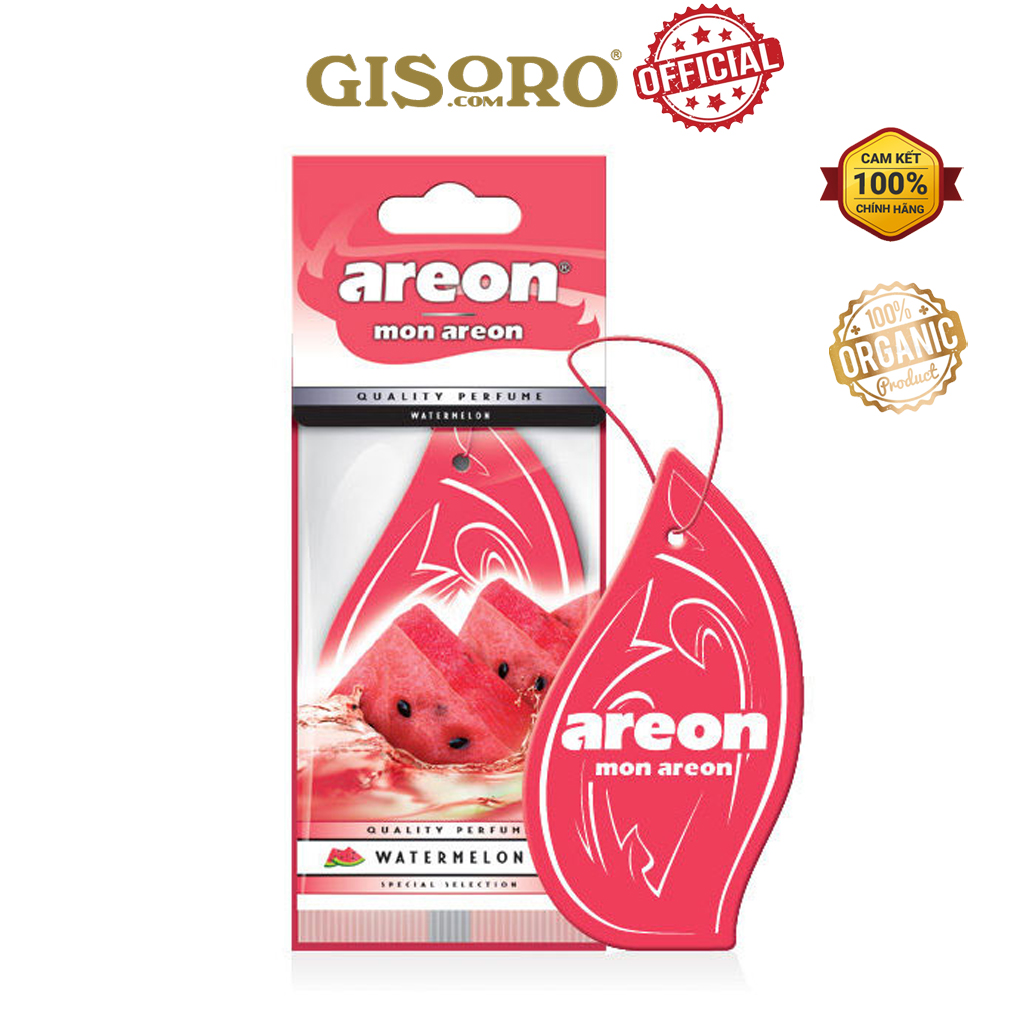 Lá thơm treo khử mùi ô tô areon water melon hương dưa hấu