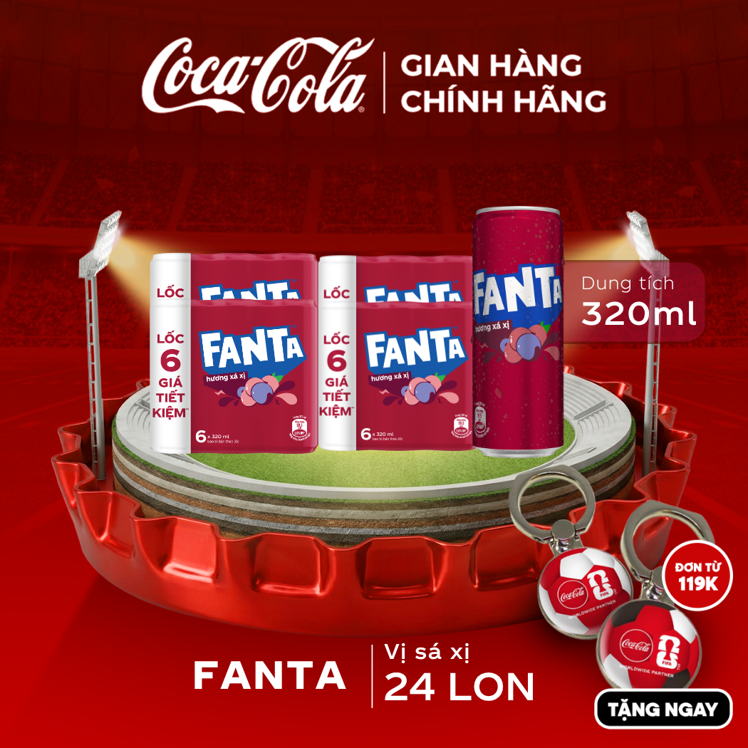 [SIÊU SALE ] Thùng 24 Lon Nước Ngọt Giải Khát Có Gas Fanta Xá Xị 320ml/Lon Sale 25.05 Coca-Cola Chính Hãng_LD