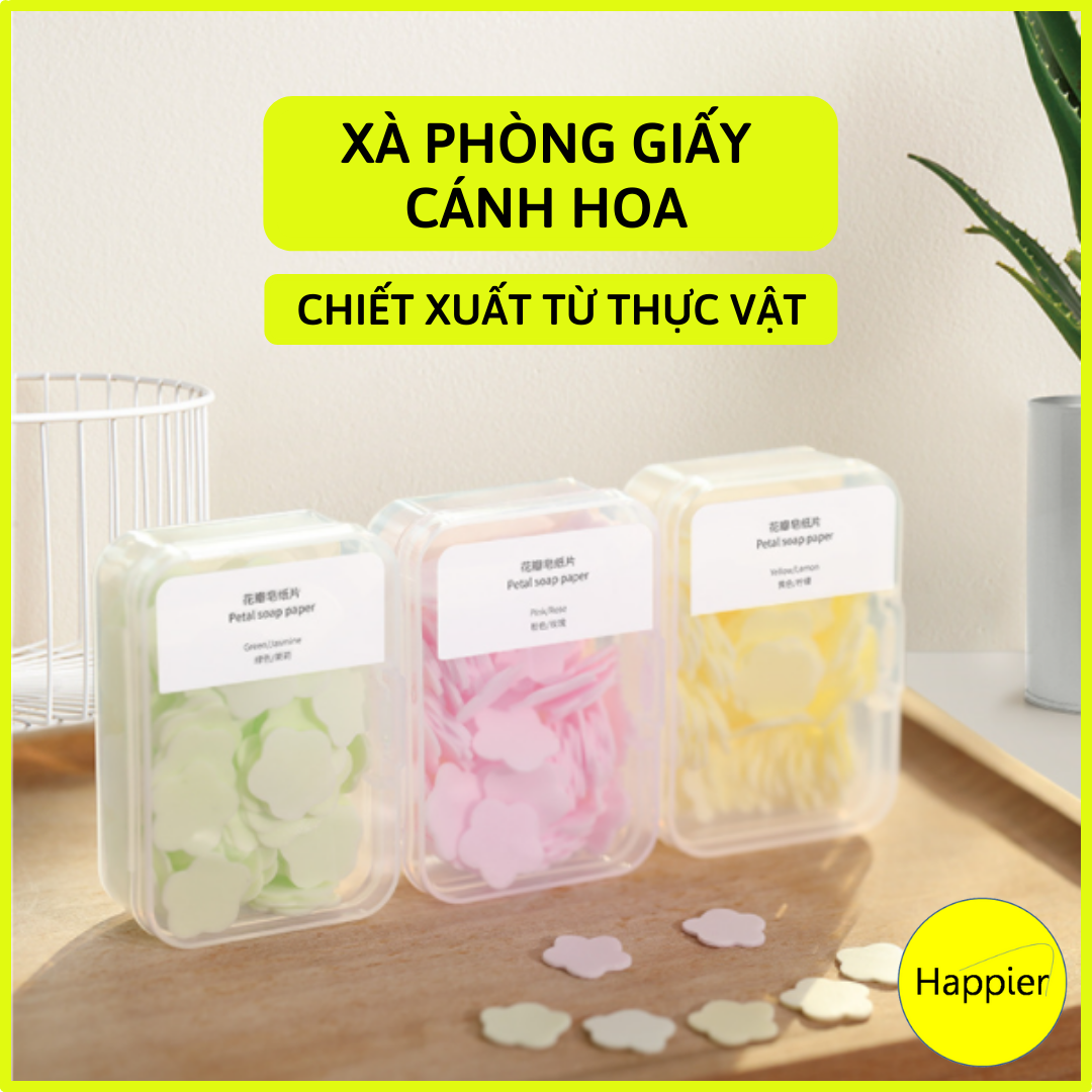Xà phòng giấy cánh hoa dùng 1 lần
