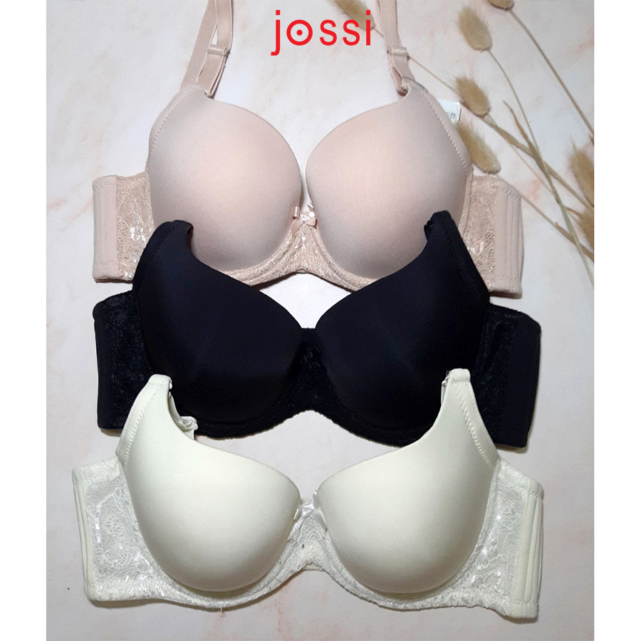 Áo lót trơn phối ren mút vừa cúp nguyên - Jossi 1315D