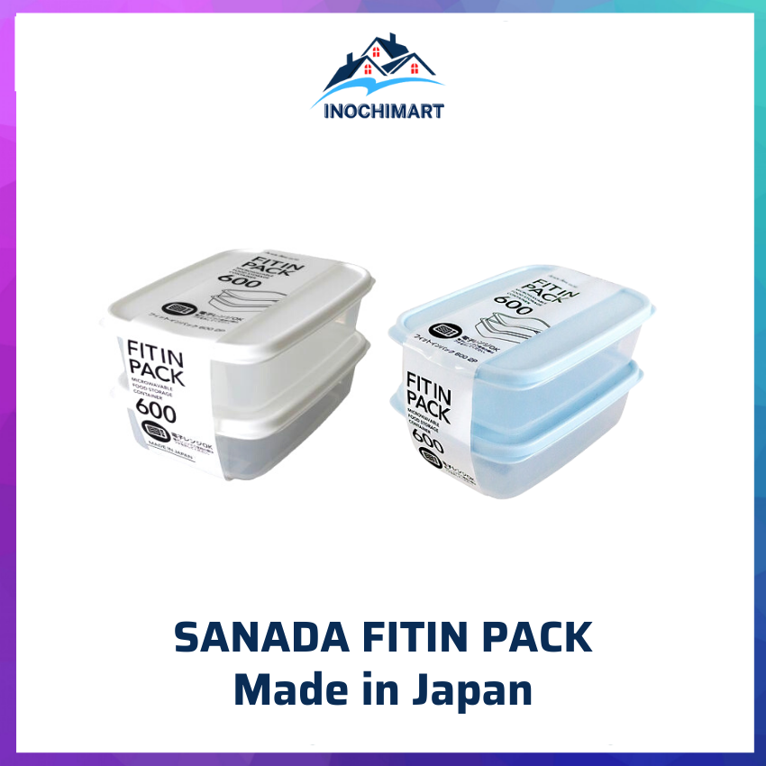 Set 2 Hộp Nhựa Trữ Đông Thực Phẩm Sanada 600ml Nắp Dẻo Đựng Thức Ăn Có Thể Xếp Chồng