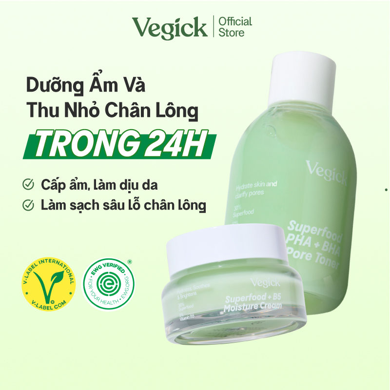 Bộ đôi nước cân bằng thuần chay 210ml & kem dưỡng ẩm thuần chay 50ml