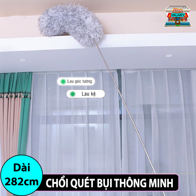 Chổi Quét Bụi Thông Minh - Chổi Quét Bụi Cán Dài 282cm , Chổi Quét Bụi Đa Năng , Chổi Quét Trần Nhà , Chổi Quét Mạng Nhện , Chổi Quét Trần Nhà Thông Minh , Chổi Quét Thông Minh , Chổi Quét Trần Nhà Đa Năng