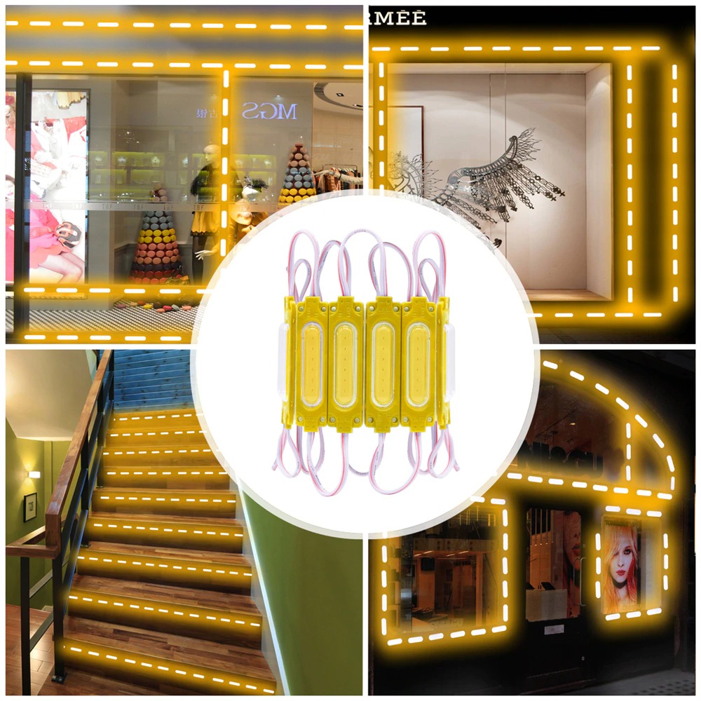 Dải LED Moudle COB 2W DC12V Chống Nước IP67, Gắn Bảng Hiệu, Hộp Đèn Quảng Cáo, Chiếu Sáng Tủ Sản Phẩm, Trang Trí Nội Thất, Trưng Bày, Quán Bar, Vũ Trường, Câu Lạc Bộ, v.v. (10 Đèn)