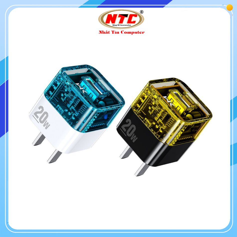 Cốc sạc nhanh 2 cổng wekome wp-u149 usb qc 3.0 18w và typec pd 20w - nhất tín computer