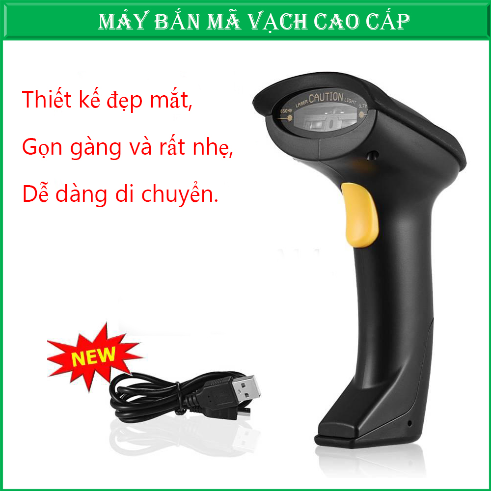 Máy bắn mã vạch, quét mã vạch không dây cầm tay, Quét Mã Vạch Hàng Hóa Công Nghệ Laser Tiên Tiến Nhanh Chóng - Hiệu Quả- Chính xác - Tiết Kiêm Thời Gian Công Sức
