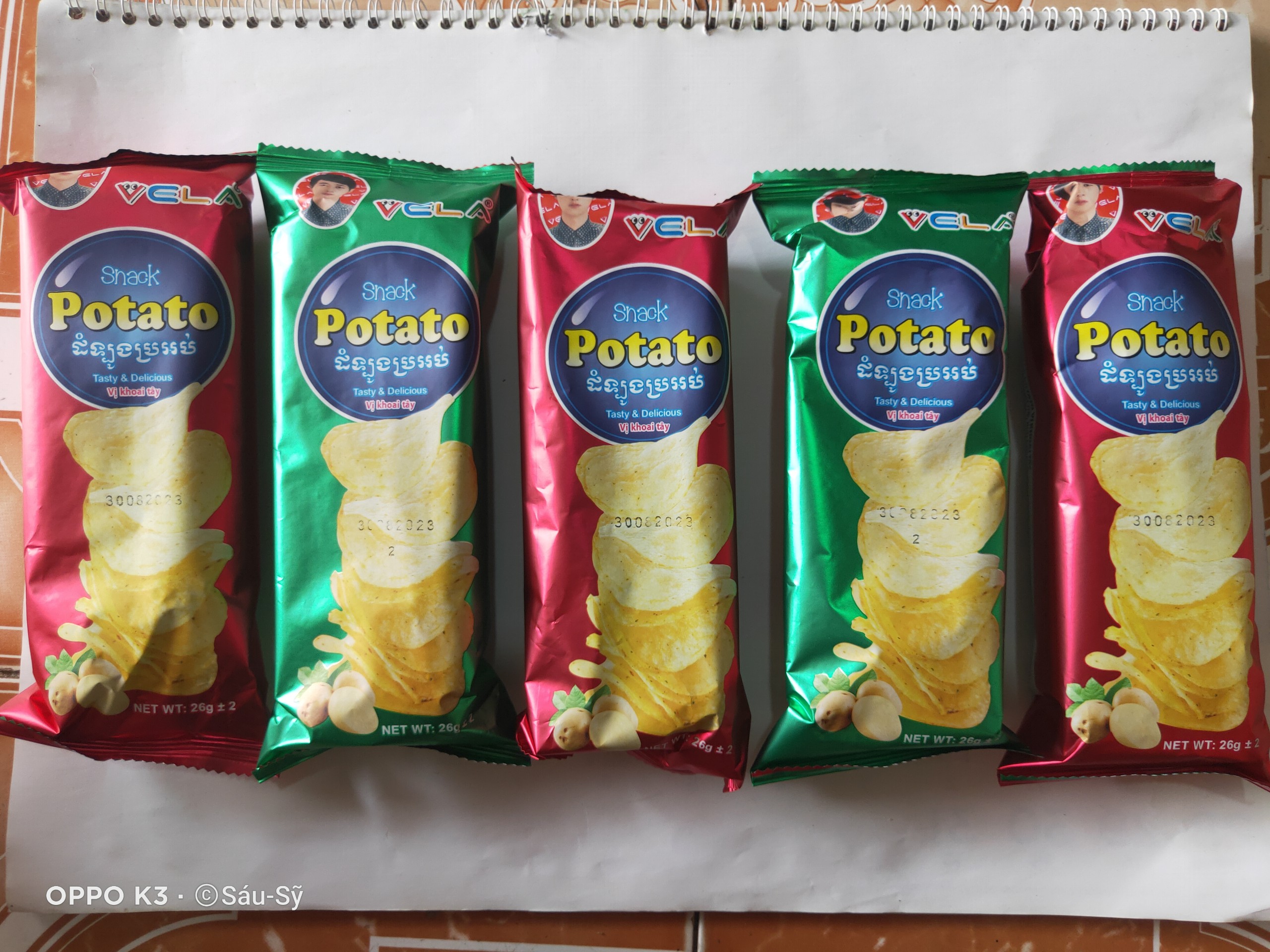 5 gói Bim Bim Snack potato khoai tây lát