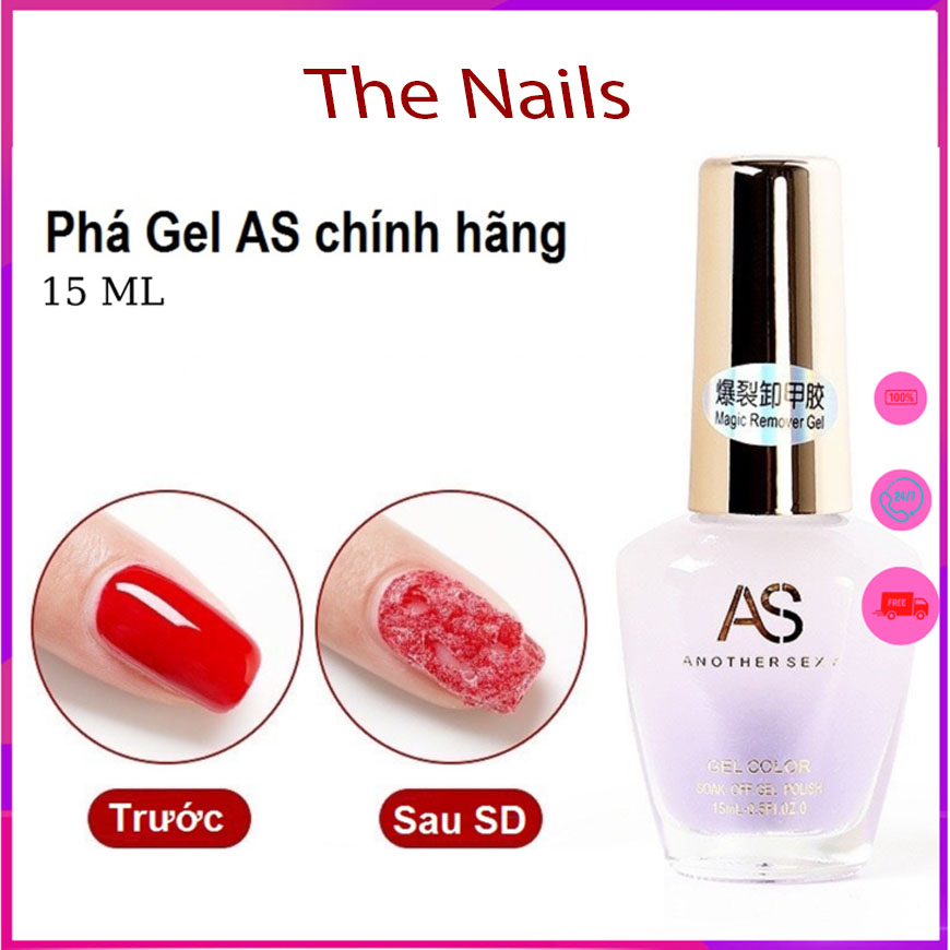 Pha gel lanh - mua nước phá gel, tháo sơn gel không làm tổn thương móng tay - dung dịch phá gel as giúp phá gel nhanh chóng hiệu quả chỉ trong 2-3 phút không cần ủ