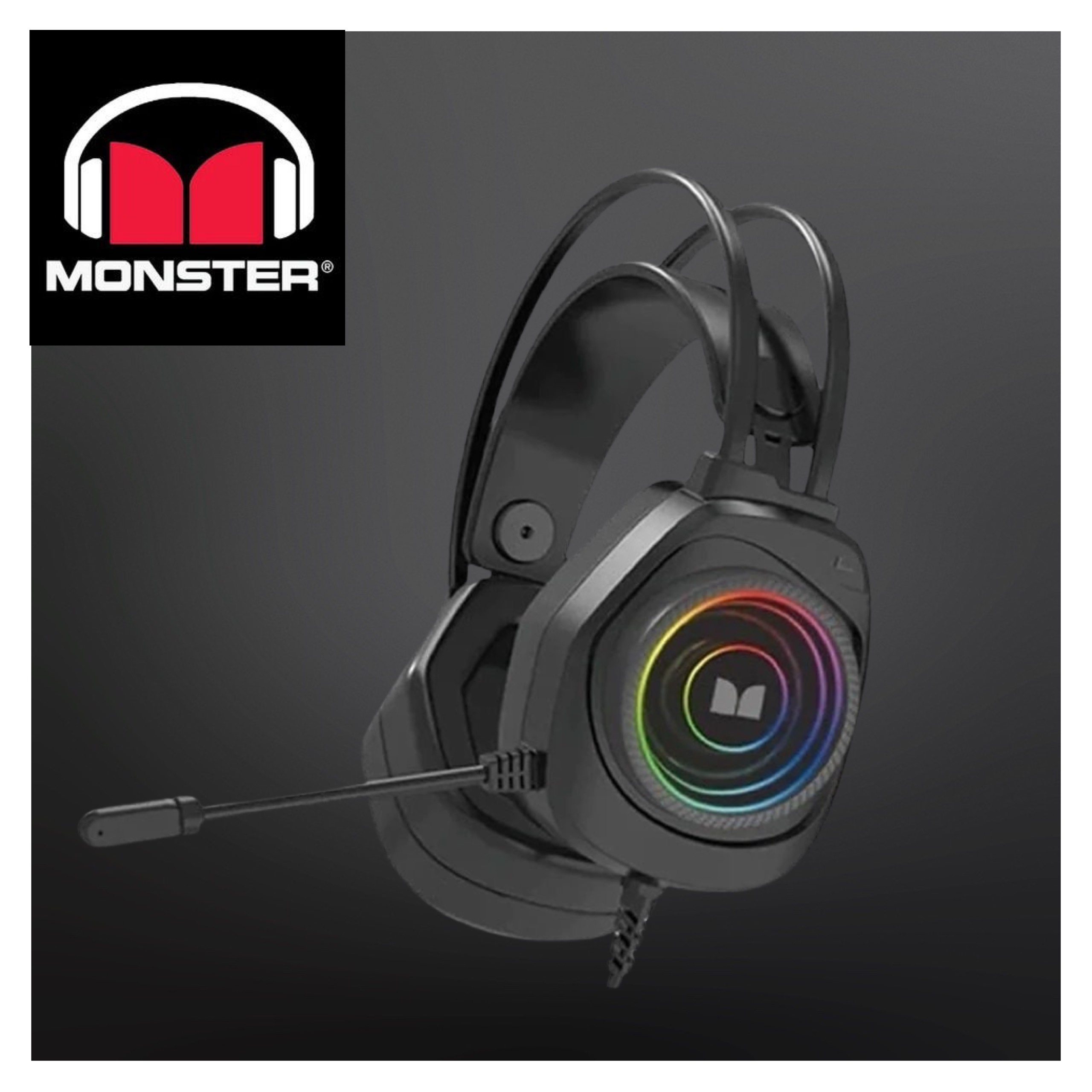 Tai Nghe Gaming Monster Airmars N5 DSP 7.1 Surround LED RGB 3D USB All in One Lọc Ồn Mic 100