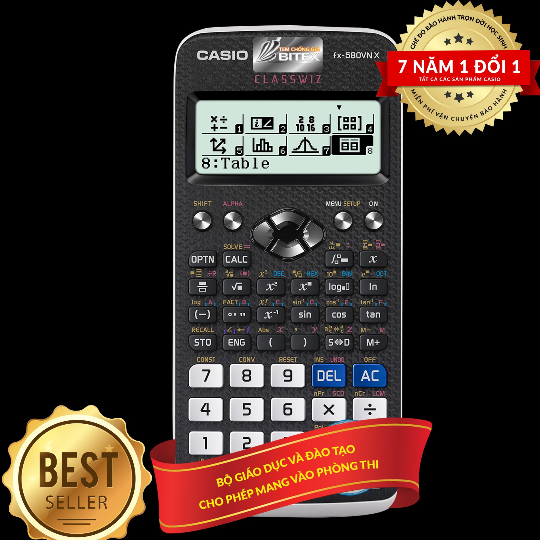 Máy Tính Casio FX-580VN X Hàng chính hãng, Bảo hành 7 năm.