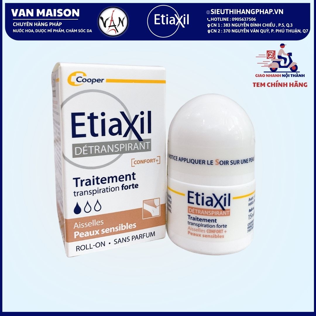 Lăn khử mùi etiaxil ngăn ngừa mồ hôi dành cho da siêu nhạy cảm không ướt dính áo hay gây ố vàng 15ml