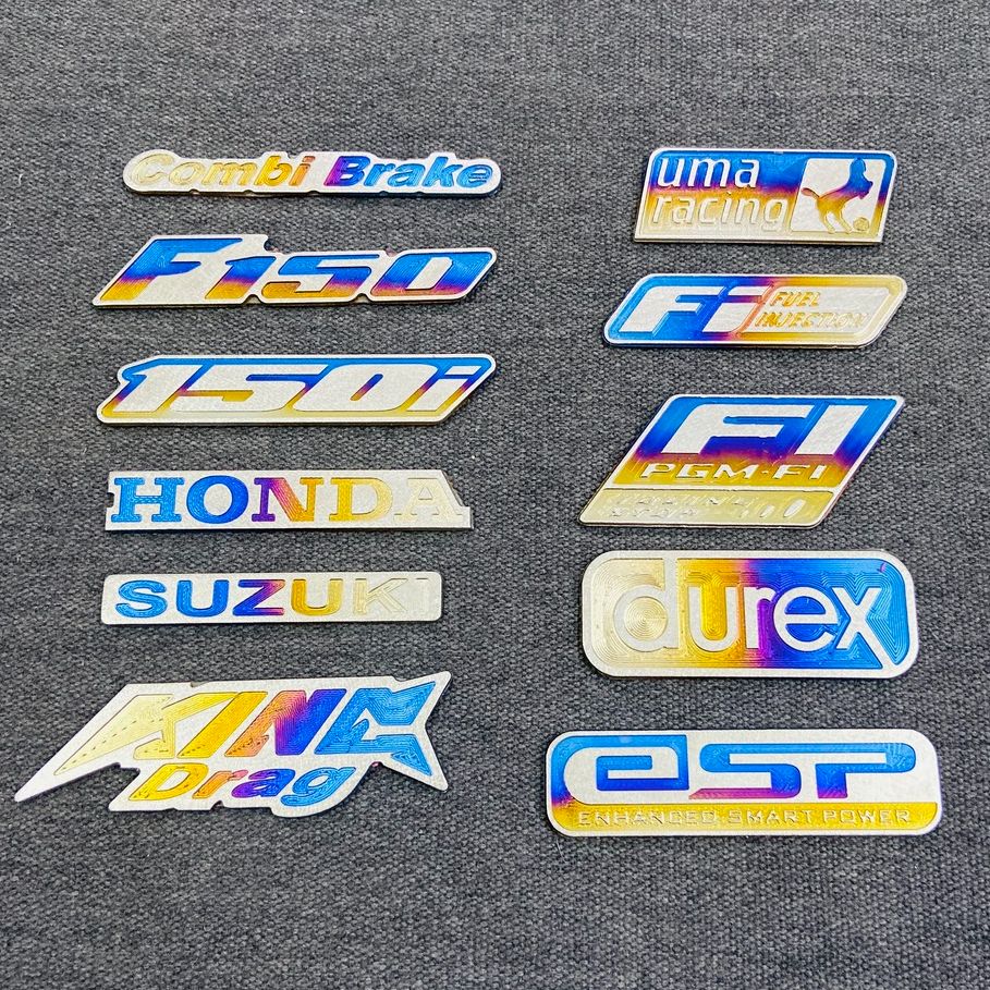 [HCM]TEM LOGO TITAN dài sử dụng cho các dòng xe YAMAHA HONDA SUZUKI nhiều mẫu mã có sẳn keo trên tem