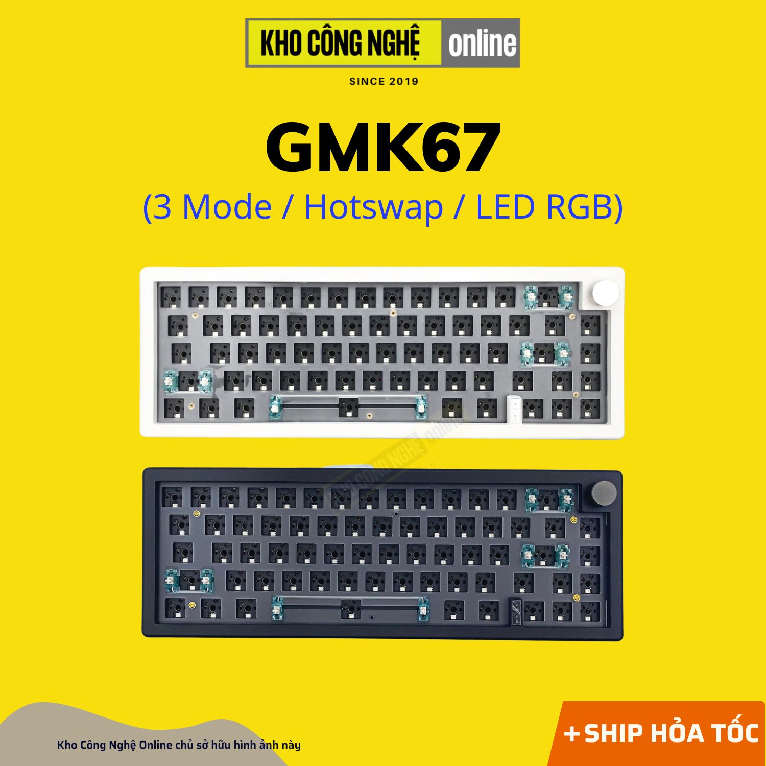 GMK67 - Kit bàn phím cơ không dây GMK67 Mạch Xuôi Gasket Mount Bluetooth