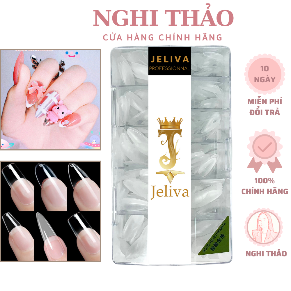 Móng úp tay nhám jeliva b hộp 500 móng